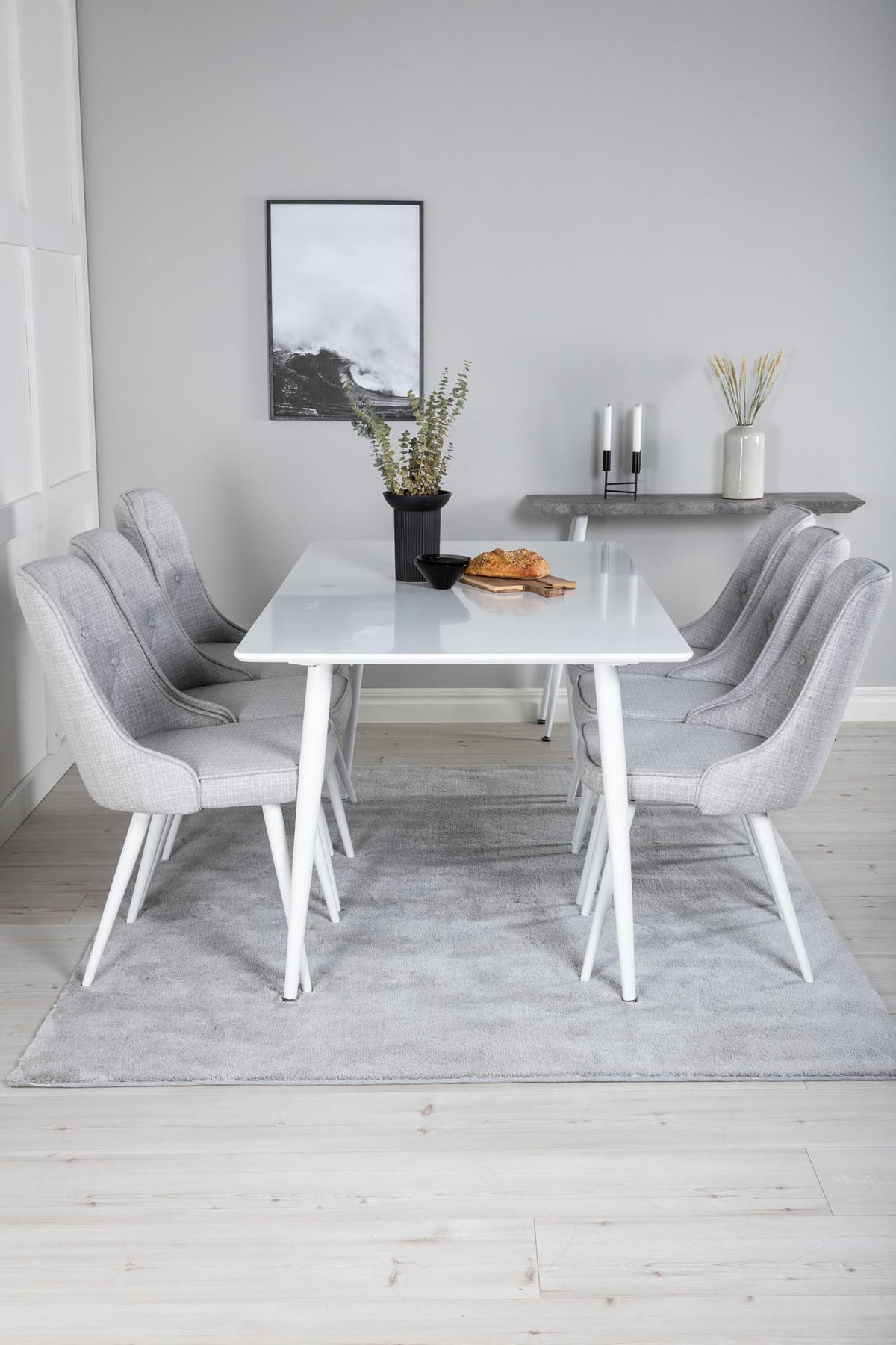 Polar Esszimmerset + Velvet Deluxe 180cm/6St. in Weiss präsentiert im Onlineshop von KAQTU Design AG. Esszimmerset ist von Venture Home