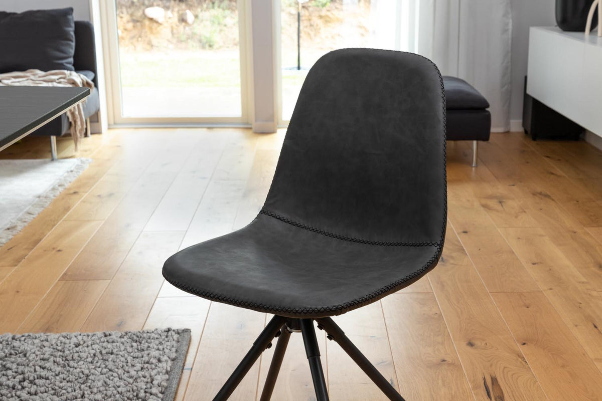Schwarzes Inca Esszimmerset von Venture Home: ausziehbarer Tisch aus MDF, Sperrholz und Stahl mit sechs passenden Stühlen der Serie Polar