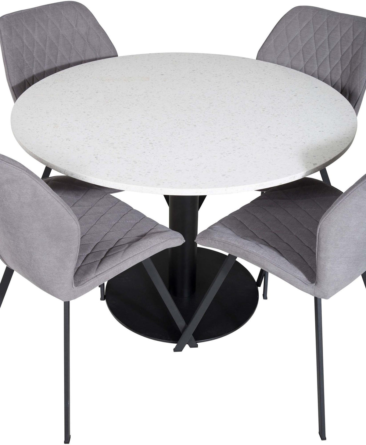 Razzia Esszimmerset + Gemma ⌀106cm/4St. in Schwarzgrau präsentiert im Onlineshop von KAQTU Design AG. Esszimmerset ist von Venture Home