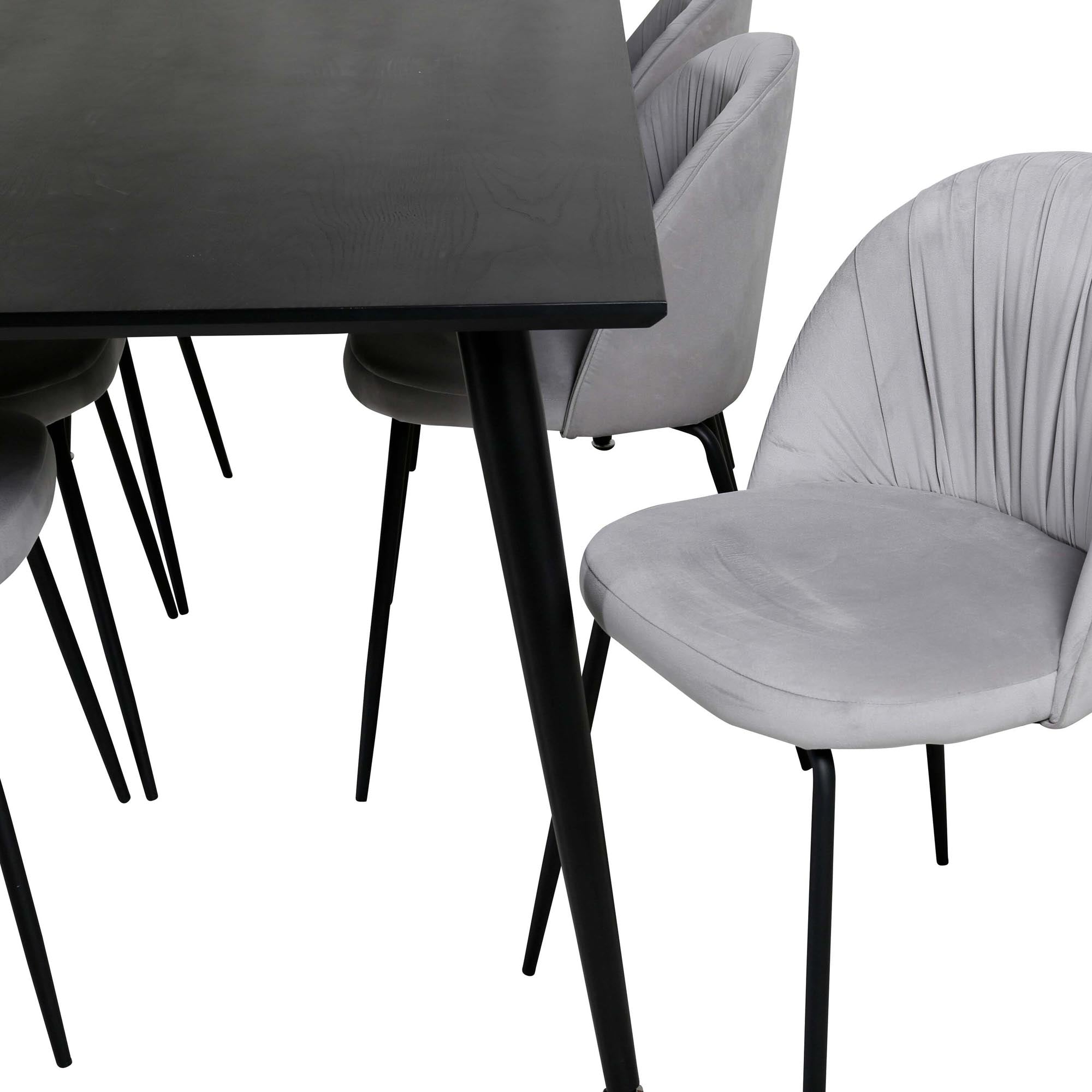 Modernes Dipp Esszimmerset 180cm mit 6 Wrinkles-Stühlen von Venture Home.