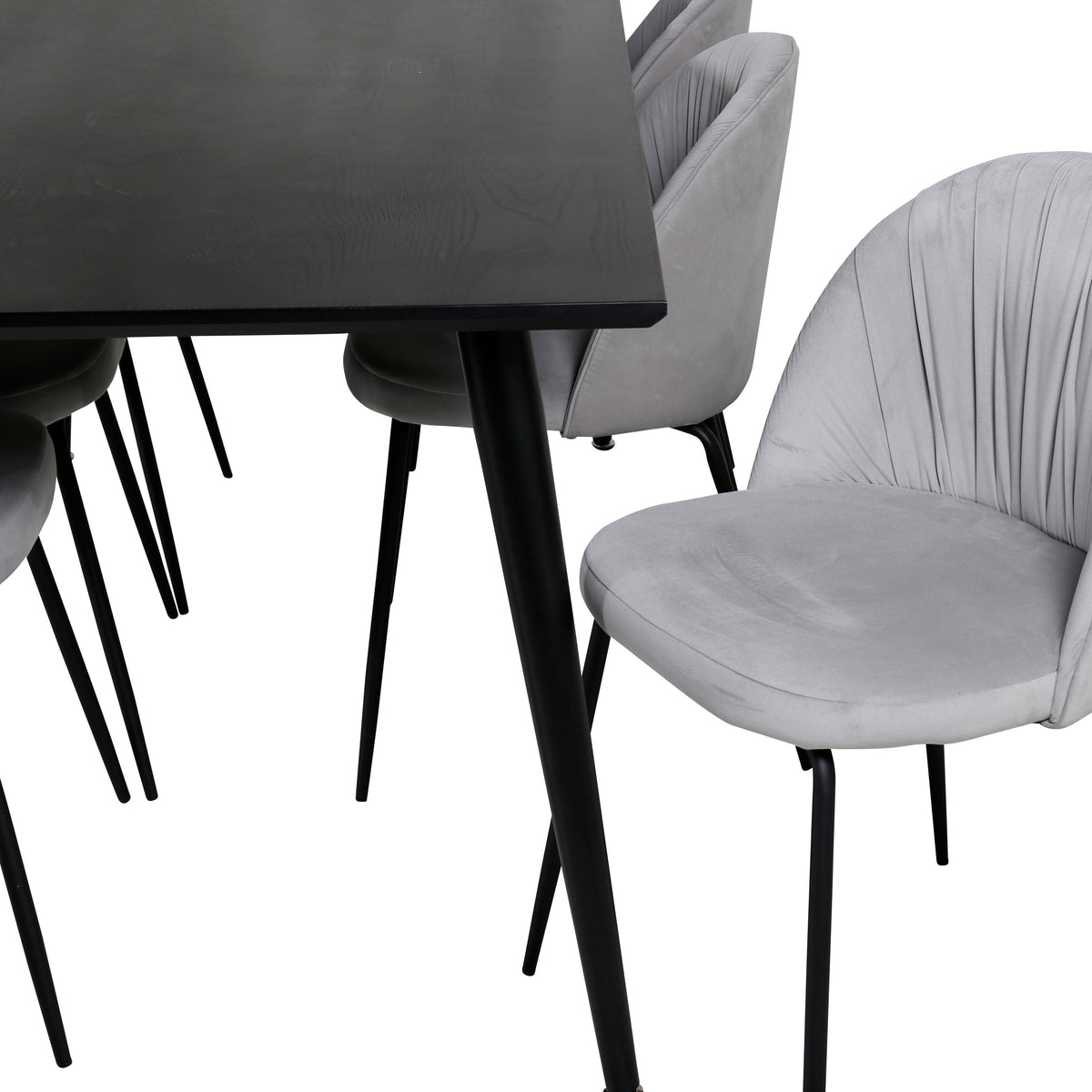 Dipp Esszimmerset + Wrinkles 180cm/6St. in Schwarzgrau präsentiert im Onlineshop von KAQTU Design AG. Esszimmerset ist von Venture Home