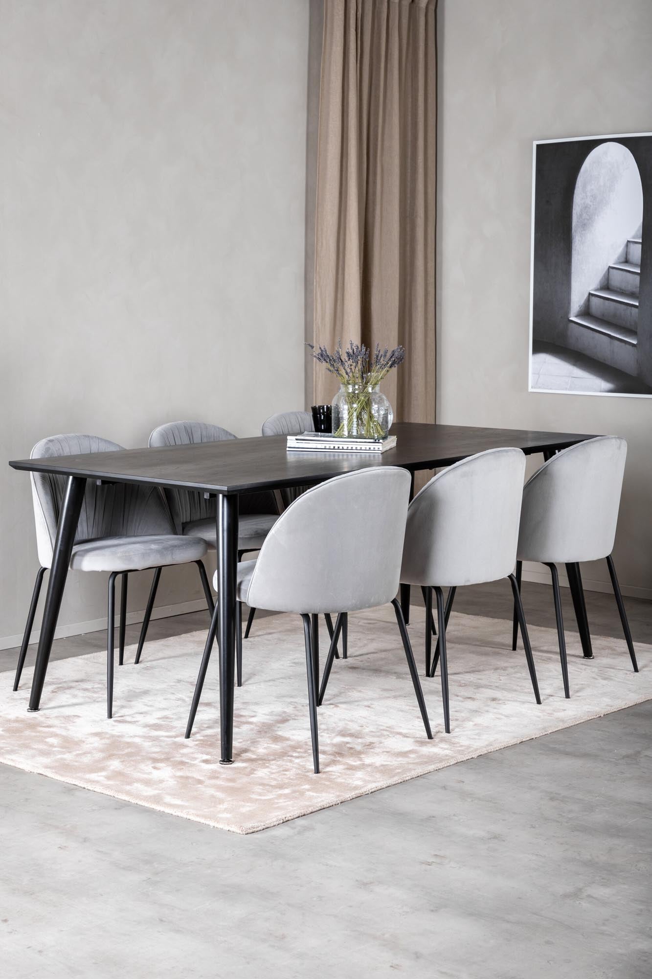 Modernes Dipp Esszimmerset 180cm mit 6 Stühlen von Venture Home.