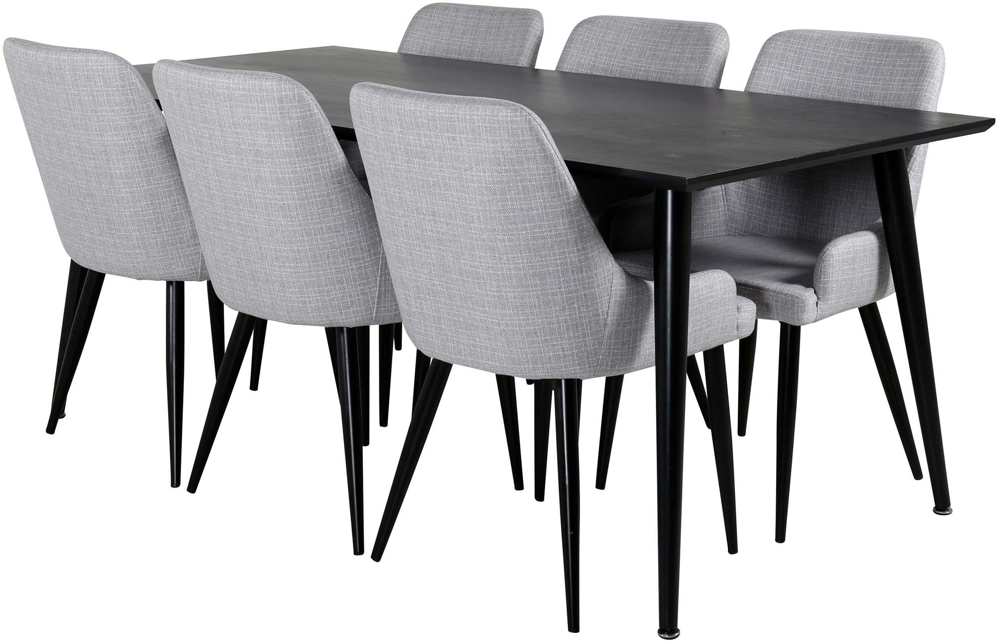 Elegantes Esszimmerset mit 180cm Tisch und 6 komfortablen Stühlen, ideal für stilvolle Abende.