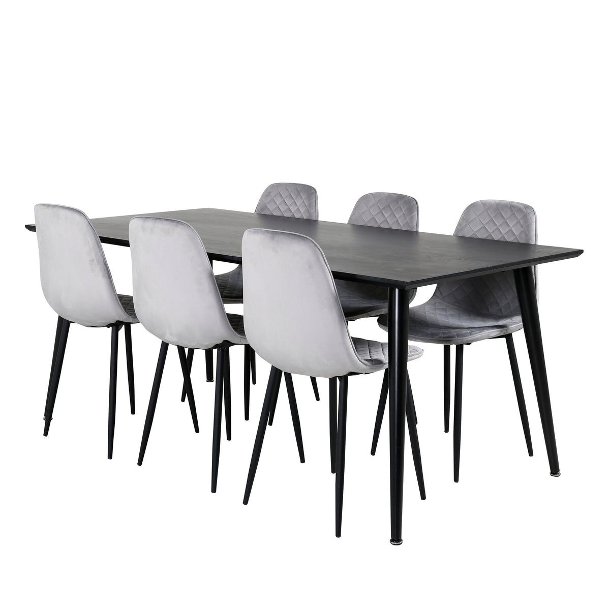 Dipp Esszimmerset + Polar Diamond 180cm/6St. in Schwarz / Grau präsentiert im Onlineshop von KAQTU Design AG. Esszimmerset ist von Venture Home