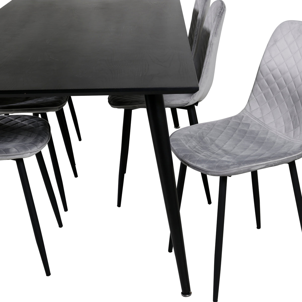 Dipp Esszimmerset + Polar Diamond 180cm/6St. in Schwarz / Grau präsentiert im Onlineshop von KAQTU Design AG. Esszimmerset ist von Venture Home