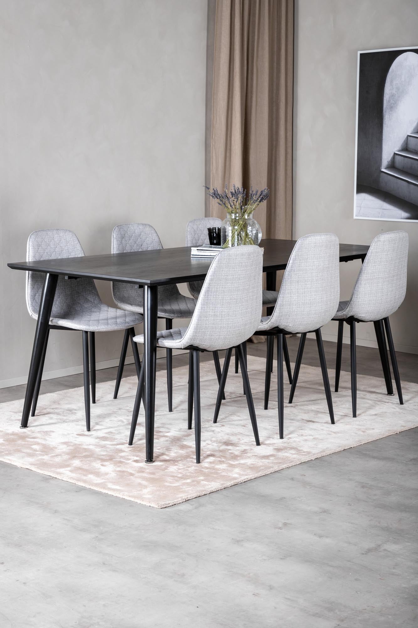 Modernes Dipp Esszimmerset 180cm mit 6 Stühlen von Venture Home.