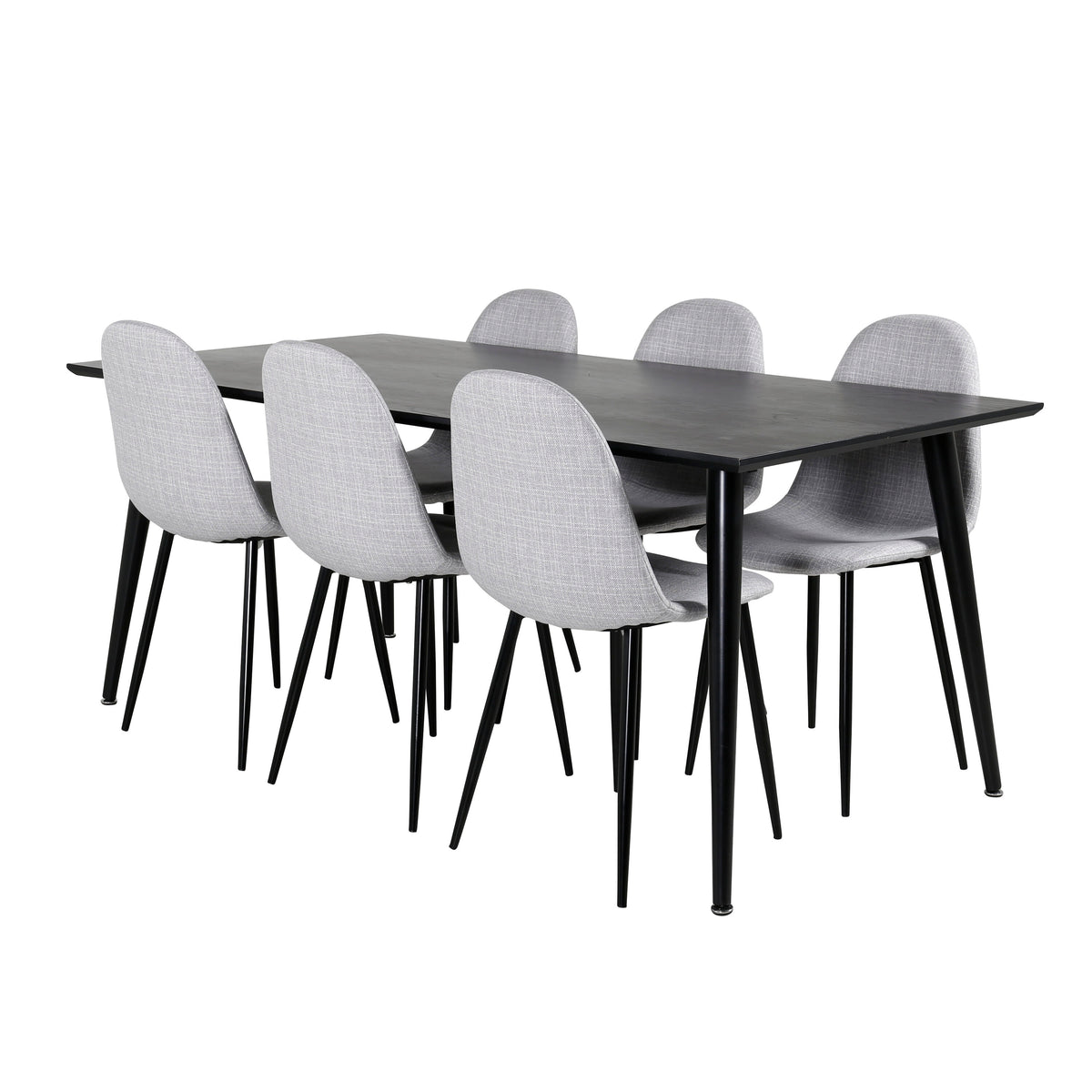 Dipp Esszimmerset + Polar 180cm/6St. in Schwarz / Hellgrau präsentiert im Onlineshop von KAQTU Design AG. Esszimmerset ist von Venture Home