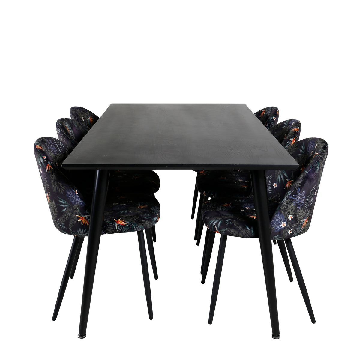 Dipp Esszimmerset + Velvet 180cm/6St. in Schwarz präsentiert im Onlineshop von KAQTU Design AG. Esszimmerset ist von Venture Home