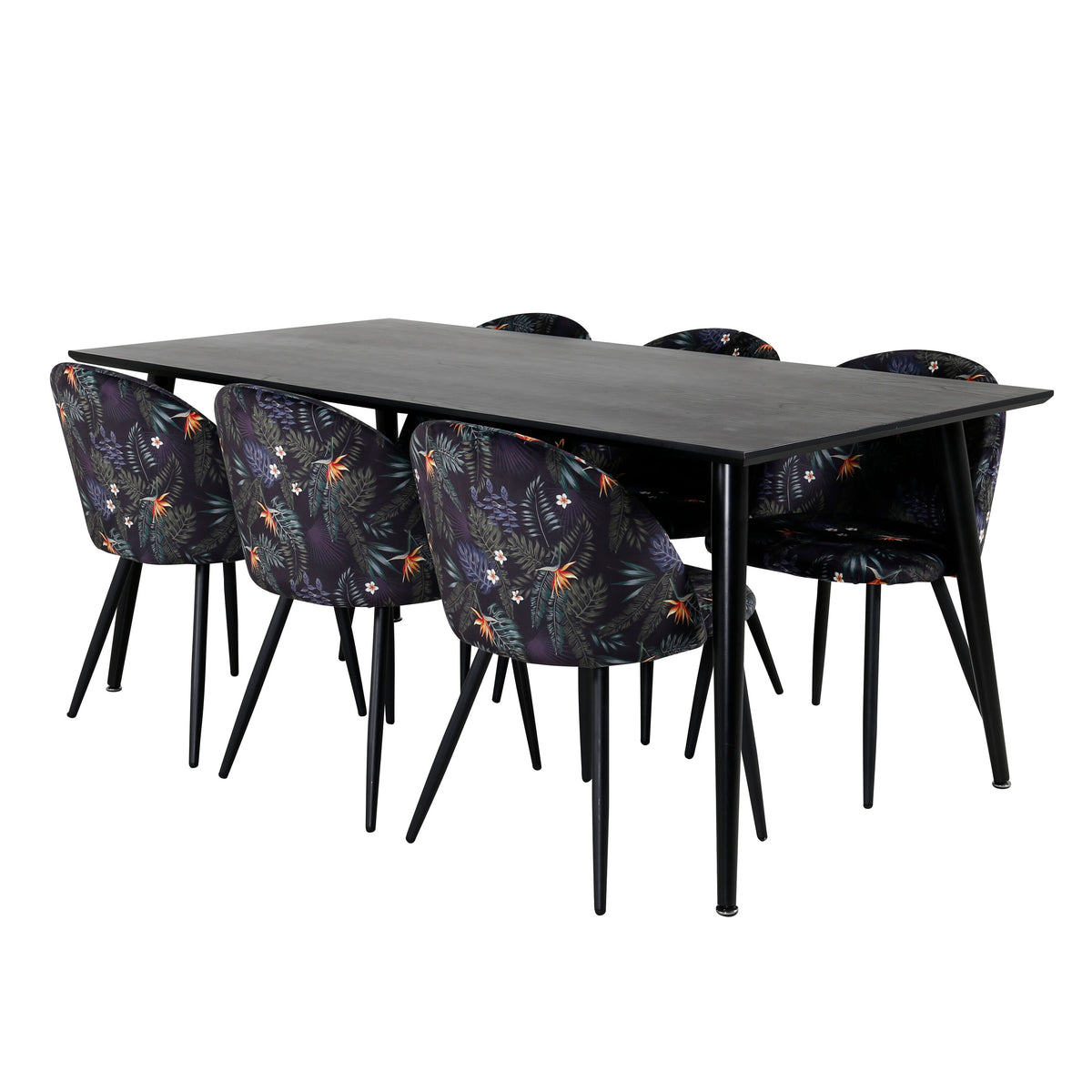 Dipp Esszimmerset + Velvet 180cm/6St. in Schwarz präsentiert im Onlineshop von KAQTU Design AG. Esszimmerset ist von Venture Home