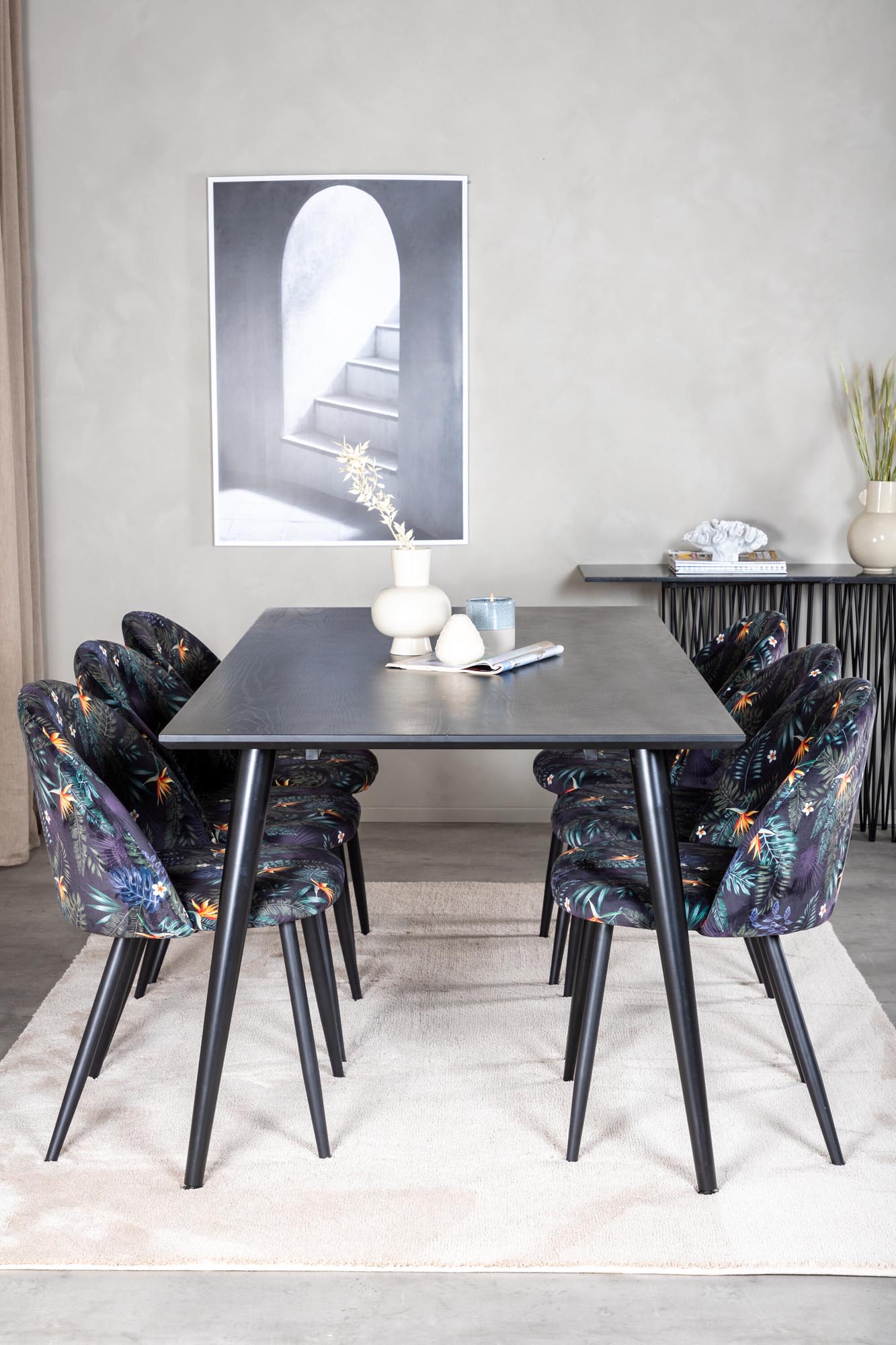 Stilvolles Dipp Esszimmerset 180cm für 6, samtig von Venture Home.