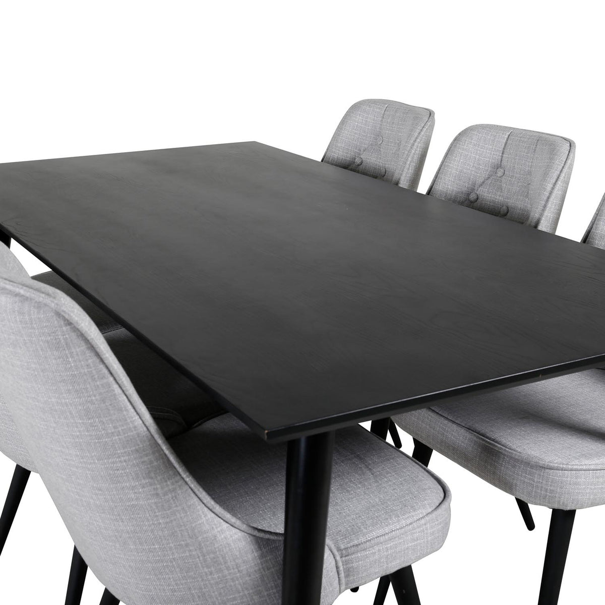 Dipp Esszimmerset + Velvet Deluxe 180cm/6St. in Schwarz / Grau präsentiert im Onlineshop von KAQTU Design AG. Esszimmerset ist von Venture Home