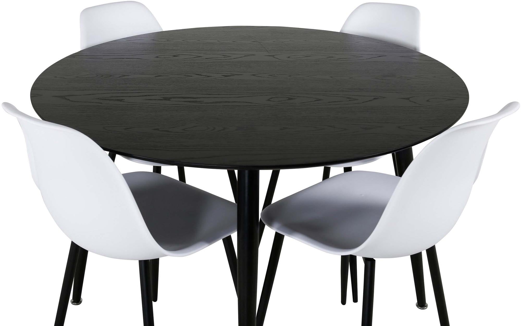 Elegantes Dipp Esszimmerset mit 115 cm Tisch und ergonomischen Stühlen. Ideal für gesellige Abende und pflegeleicht im Alltag.