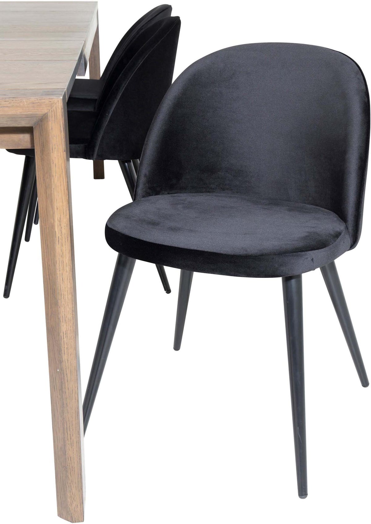 Slider Esszimmerset ausziehbar + Velvet 170cm/6St. in Schwarz präsentiert im Onlineshop von KAQTU Design AG. Esszimmerset ist von Venture Home