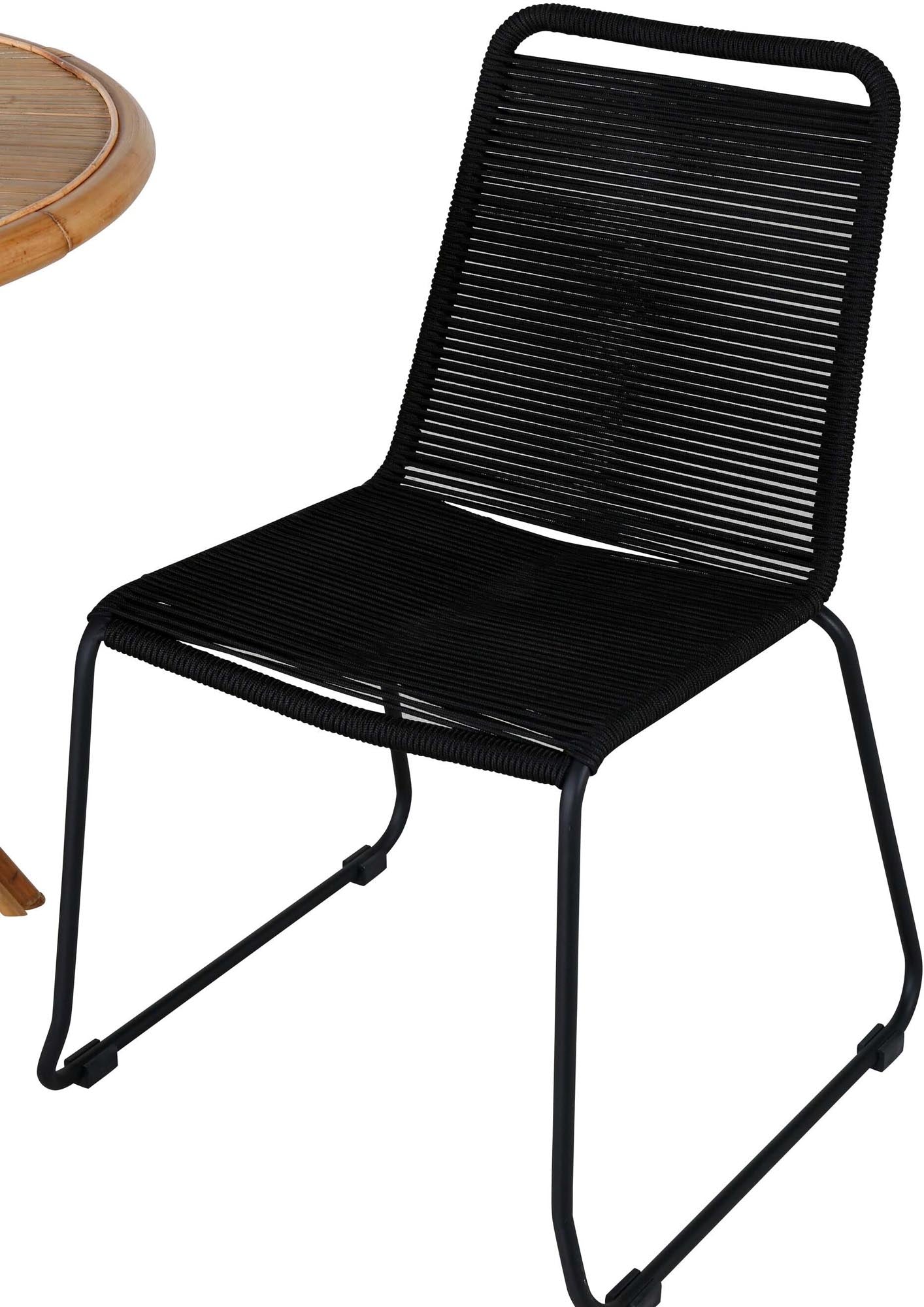 Cane Outdoor-Tischset ⌀80cm/2St. in Schwarz präsentiert im Onlineshop von KAQTU Design AG. Gartentischset ist von Venture Home