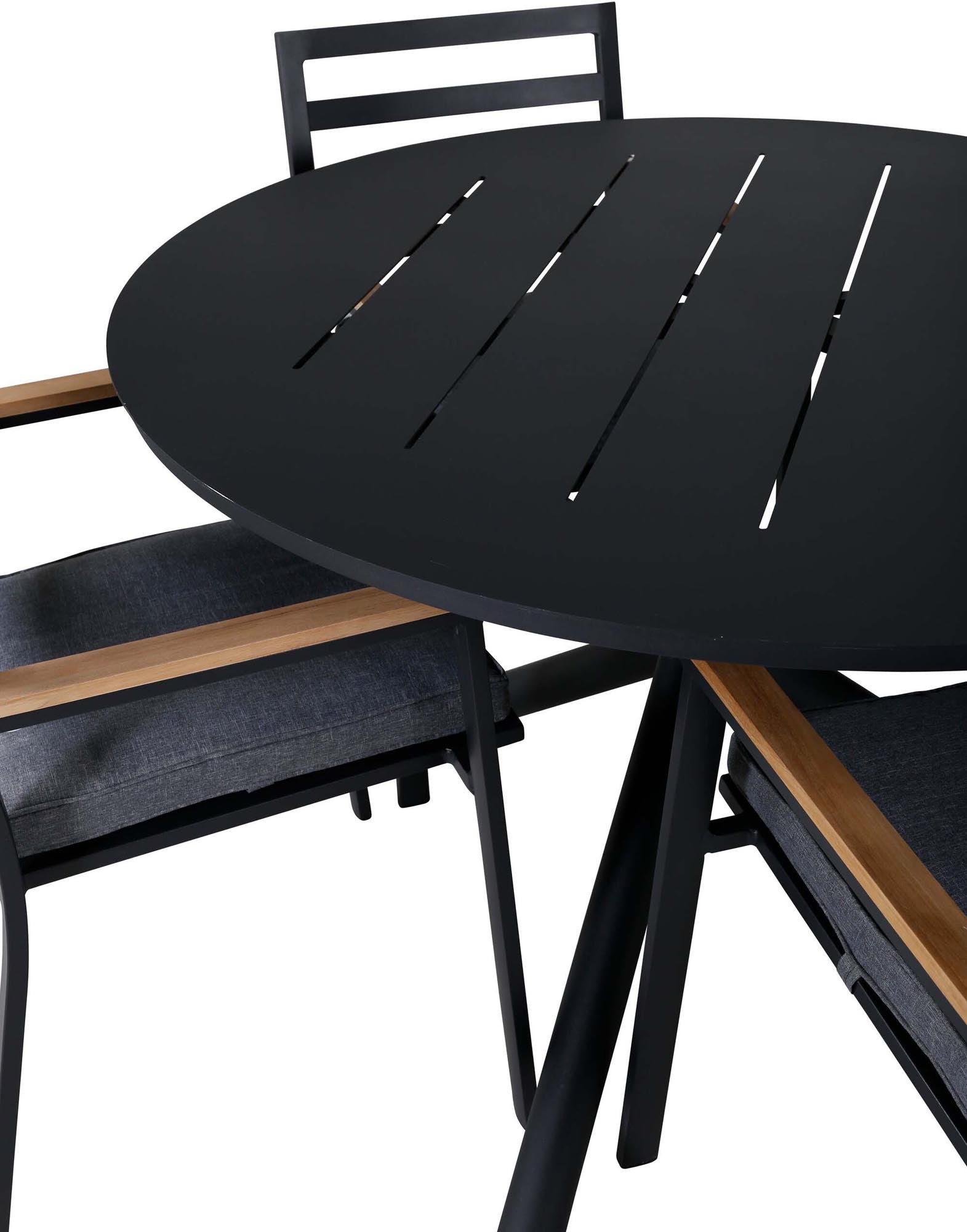 Elegantes Alma Tischset für 4, ideal für stilvolle Outdoor-Dinner.