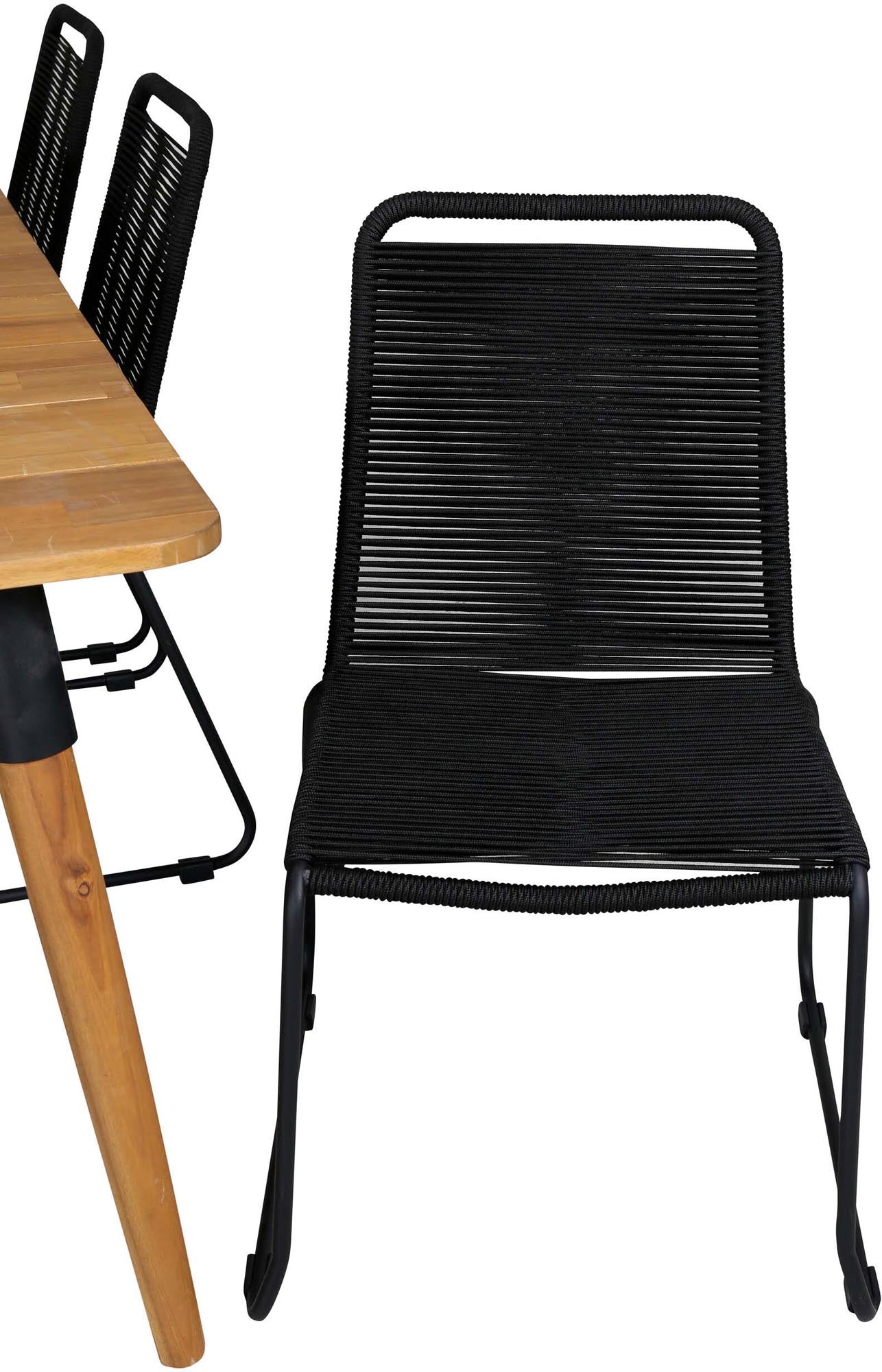 Julian Outdoor-Tischset + Lindos 210cm/6St. in Schwarz präsentiert im Onlineshop von KAQTU Design AG. Gartentischset ist von Venture Home