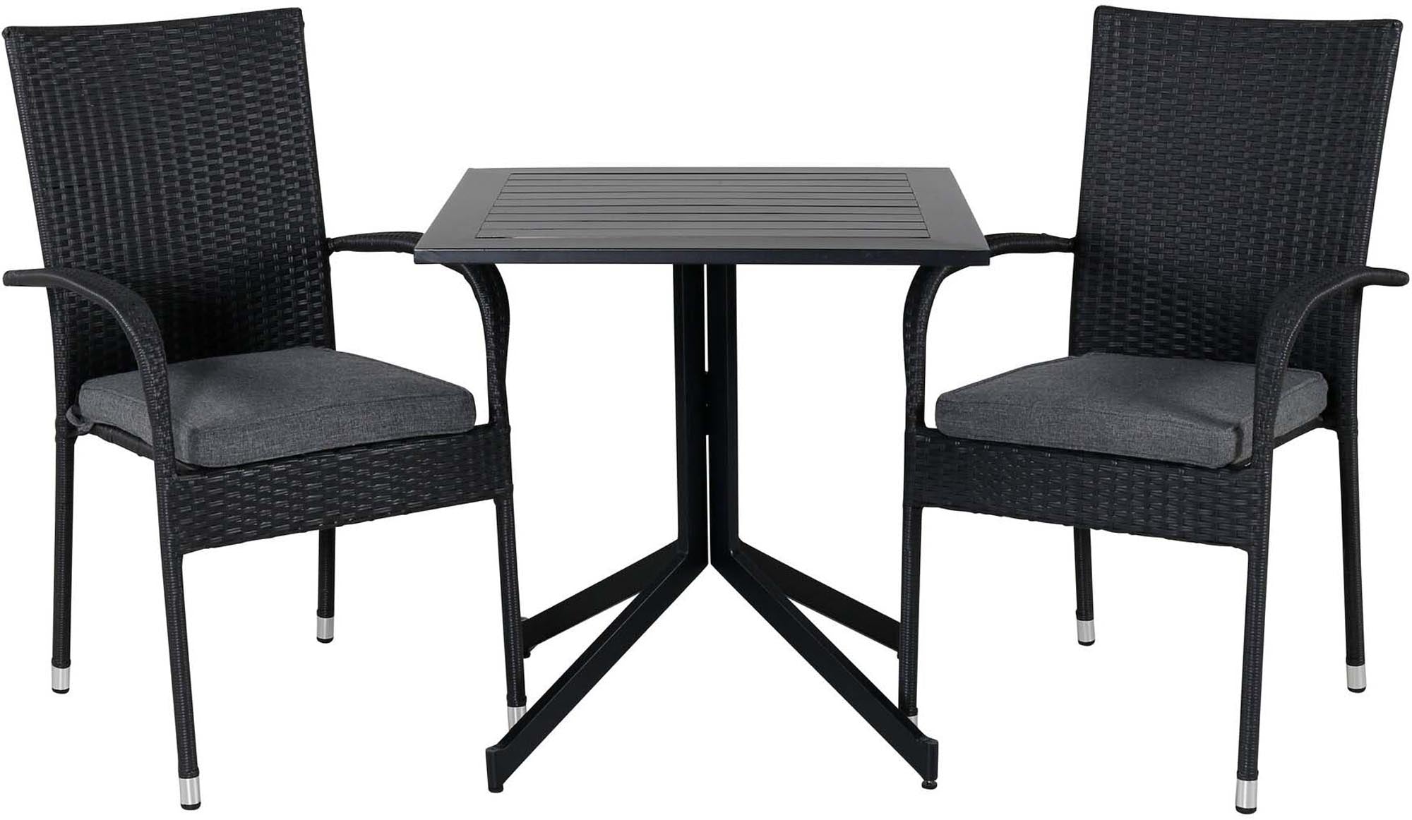 Way Outdoor-Tischset + Anna 70cm/2St. in Schwarz präsentiert im Onlineshop von KAQTU Design AG. Gartentischset ist von Venture Home
