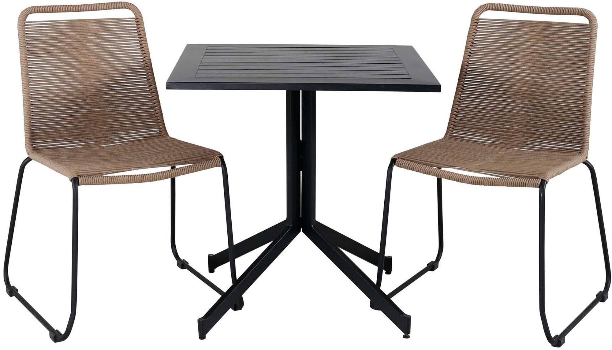 Way Outdoor-Tischset + Lindos 70cm/2St. in Schwarz Braun präsentiert im Onlineshop von KAQTU Design AG. Gartentischset ist von Venture Home