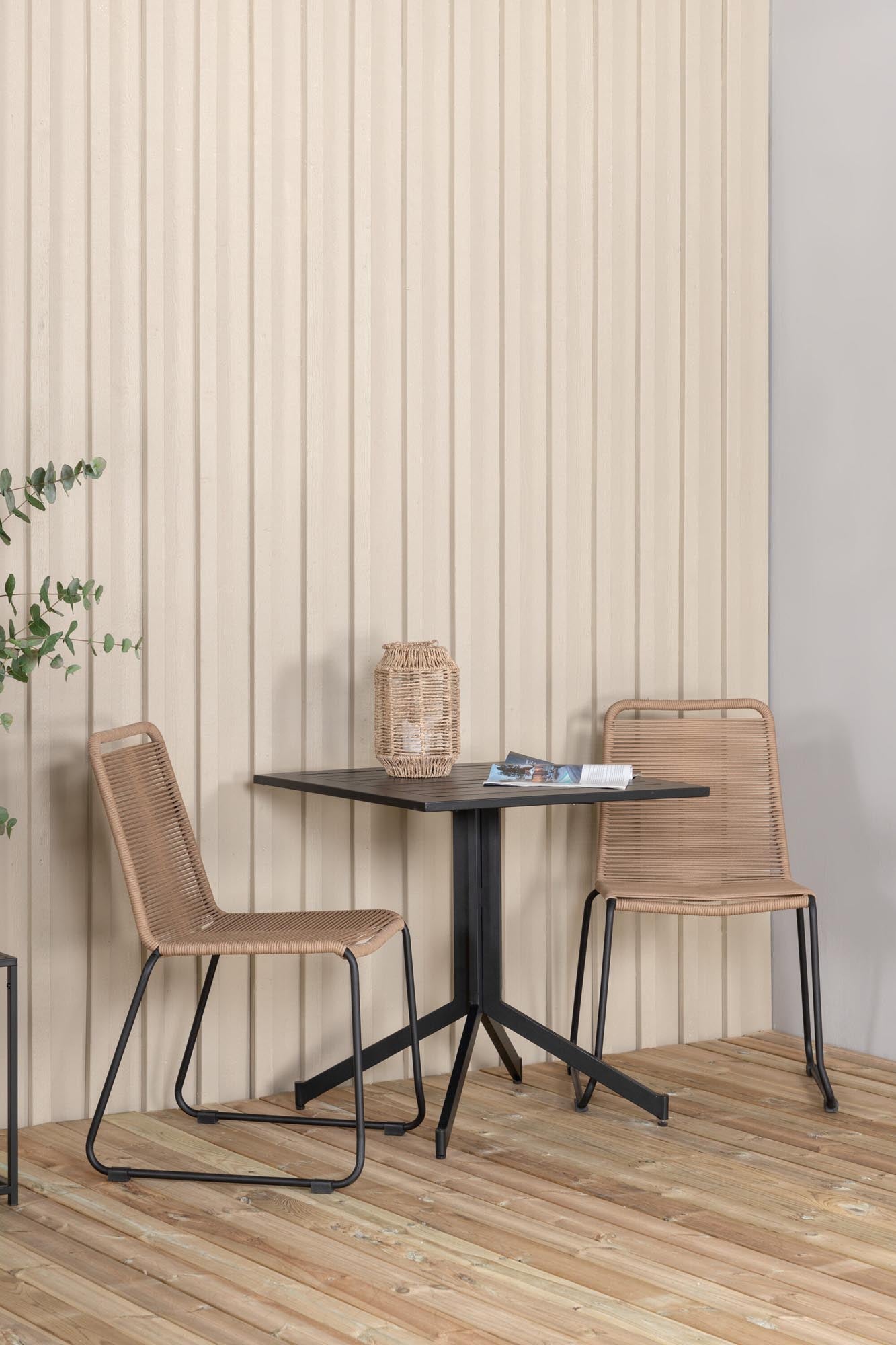 Way Outdoor-Tischset + Lindos 70cm/2St. in Schwarz Braun präsentiert im Onlineshop von KAQTU Design AG. Gartentischset ist von Venture Home