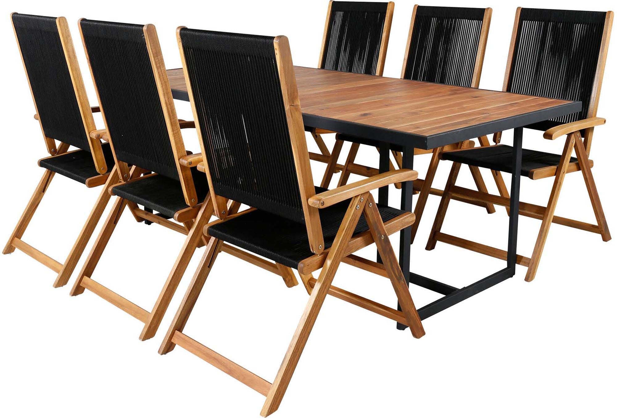 Robustes Khung Tischset für 6, perfekt für gesellige Abende im Freien.