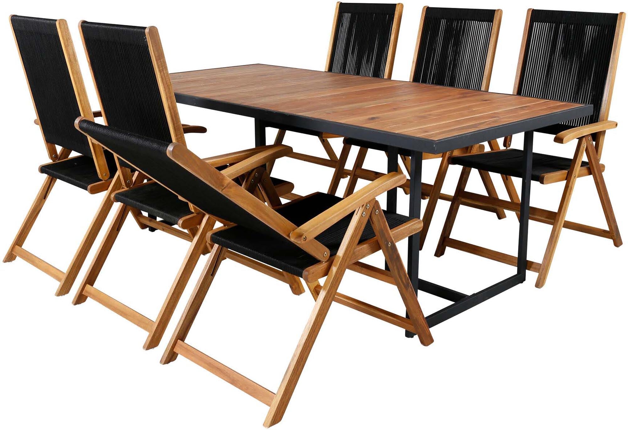 Stilvolles Khung Tischset für 6, ideal für entspannte Gartenfeste.