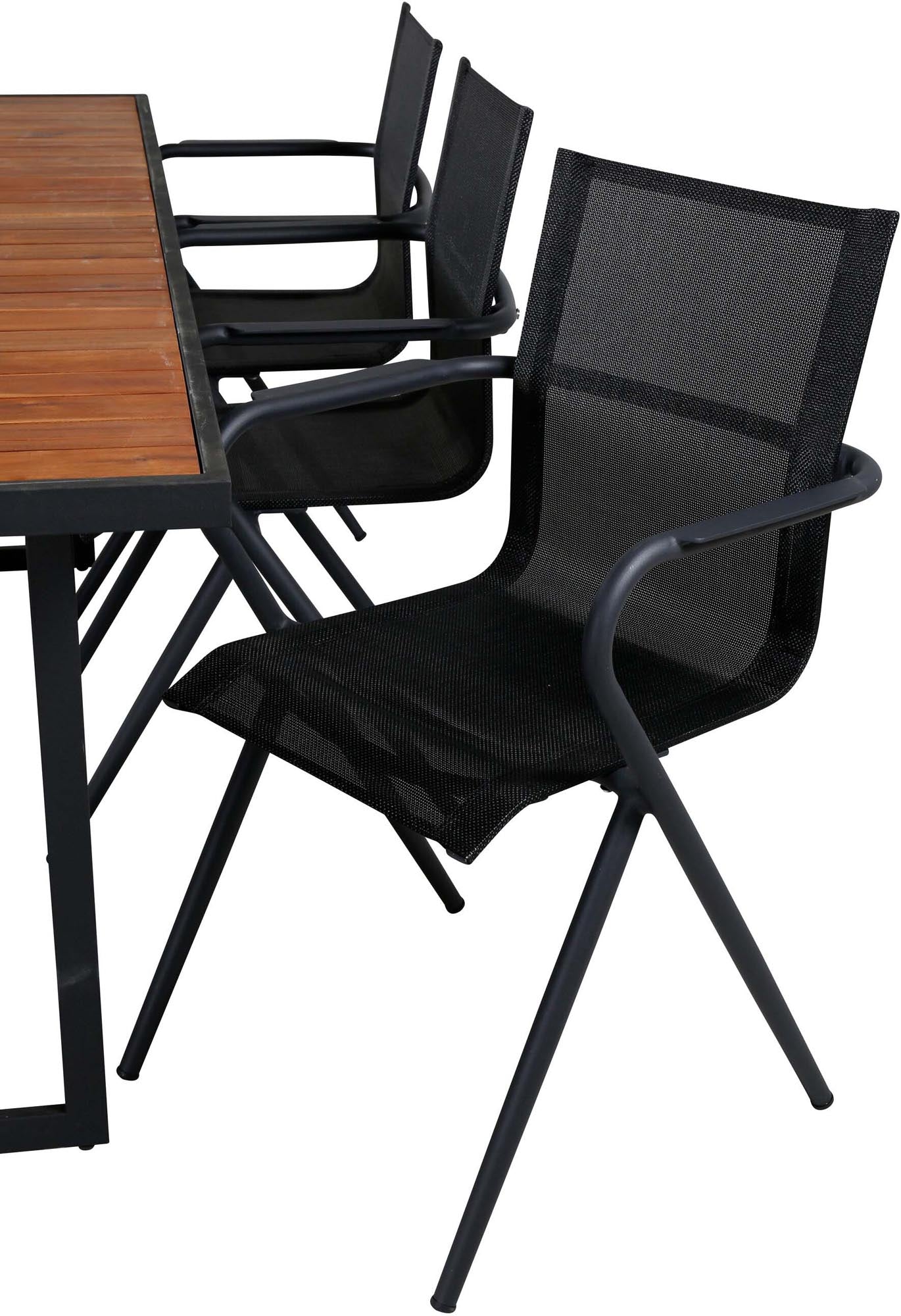 Elegantes Khung Tischset 200cm für 6, perfekt für Gartenpartys.