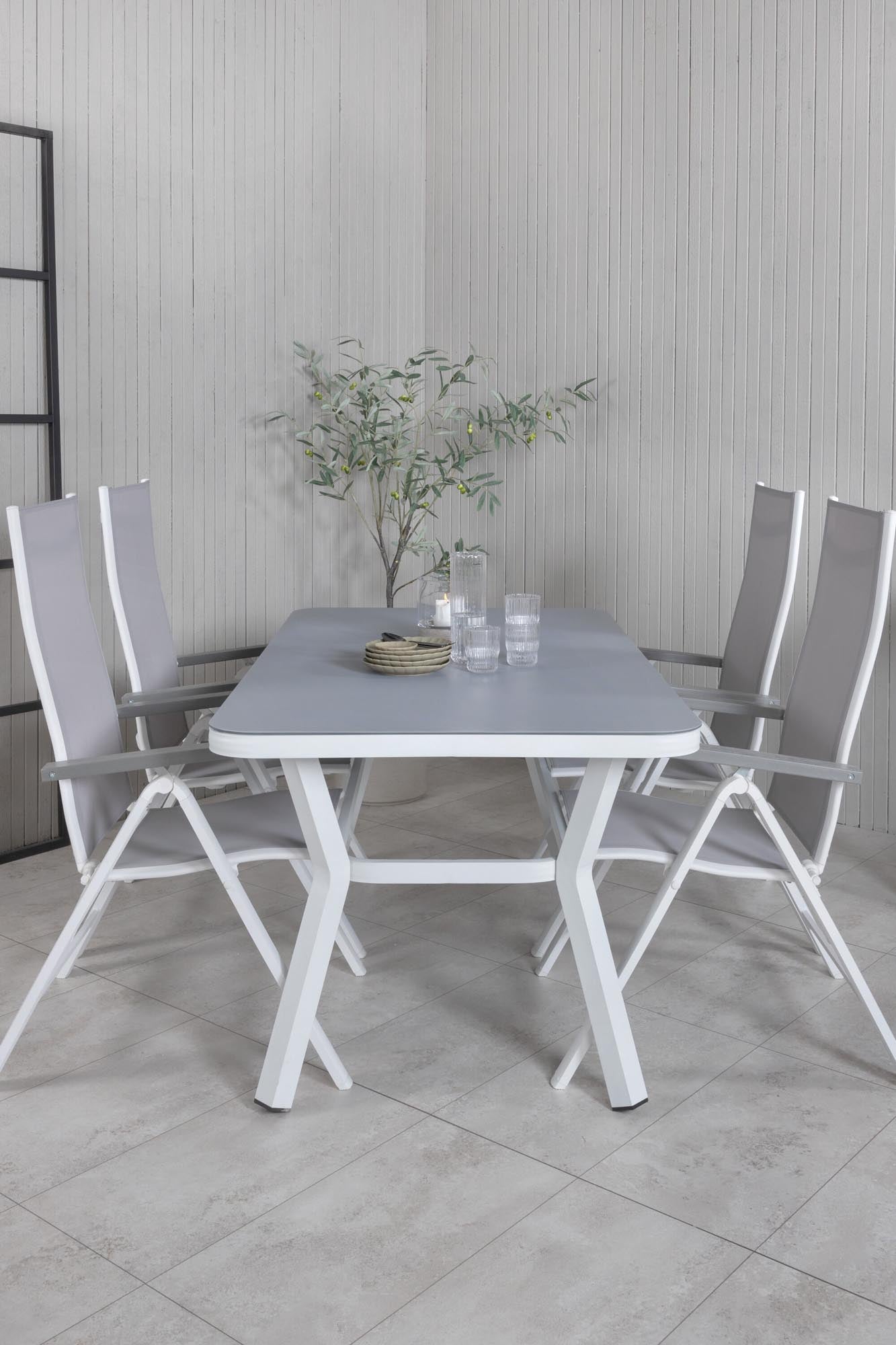 Virya Rechteckiges Gartentisch-Set in Grey/White präsentiert im Onlineshop von KAQTU Design AG. Gartentischset ist von Venture Home