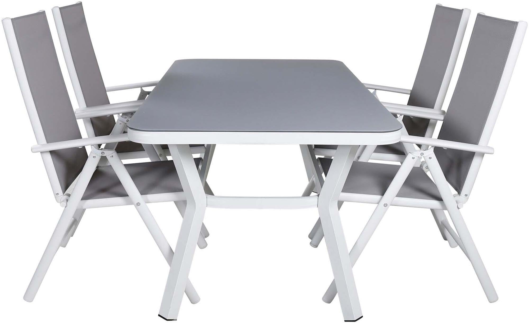 Virya Outdoor-Tischset + Break 160cm/4St. in Grau weiss präsentiert im Onlineshop von KAQTU Design AG. Gartentischset ist von Venture Home