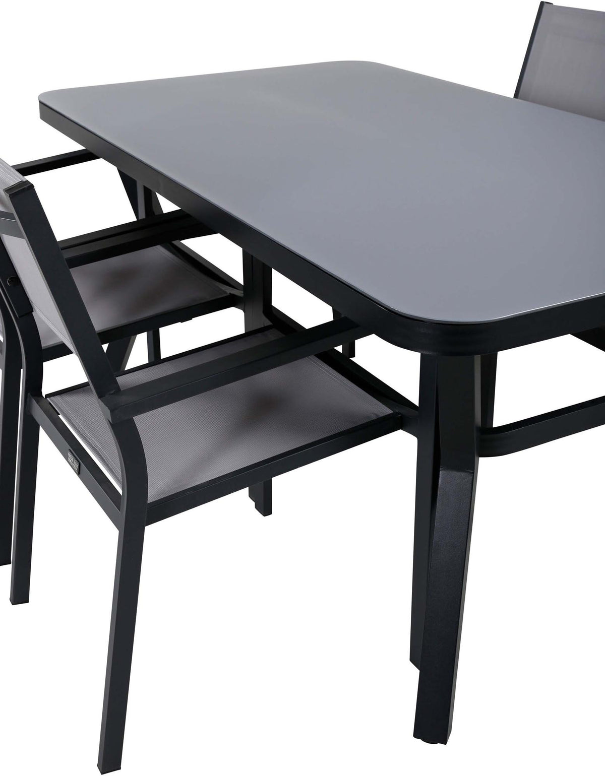 Virya Outdoor-Tischset + Copacabana 160cm/4St. in Schwarzgrau präsentiert im Onlineshop von KAQTU Design AG. Gartentischset ist von Venture Home