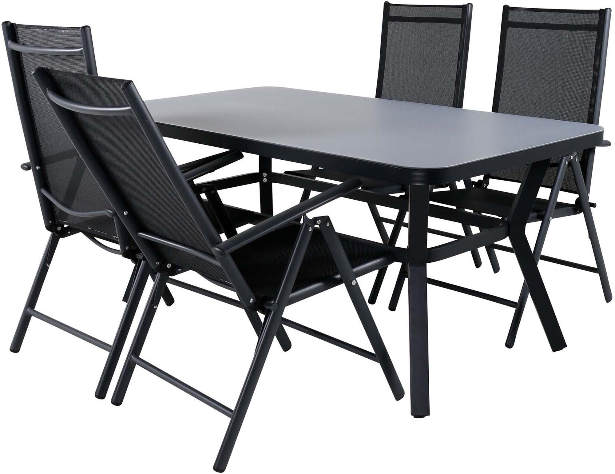 Virya Outdoor-Tischset + Break 160cm/4St. in Schwarz präsentiert im Onlineshop von KAQTU Design AG. Gartentischset ist von Venture Home
