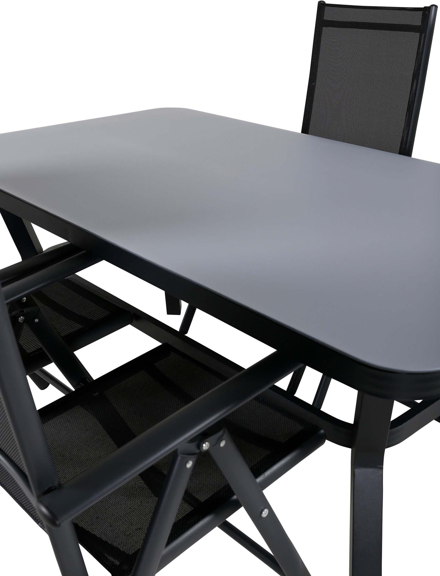 Virya Outdoor-Tischset + Break 160cm/4St. in Schwarz präsentiert im Onlineshop von KAQTU Design AG. Gartentischset ist von Venture Home