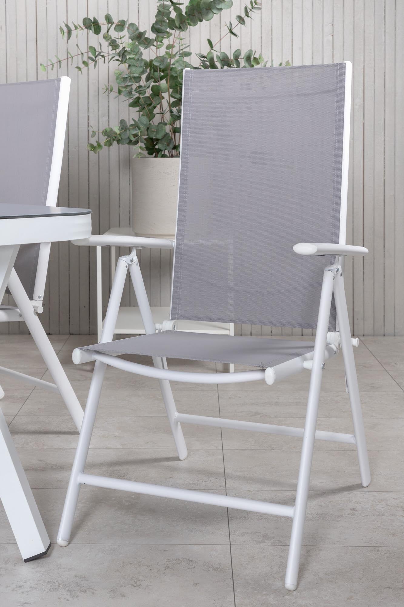 Virya Outdoor-Tischset + Break 200cm/6St. in Grau weiss präsentiert im Onlineshop von KAQTU Design AG. Gartentischset ist von Venture Home