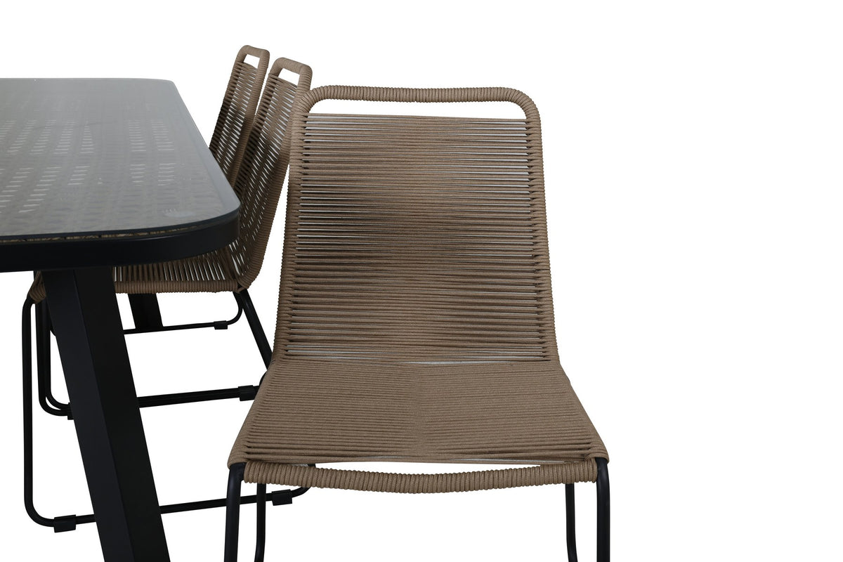 Paola Outdoor-Tischset + Lindos Stacking 200cm/6St.