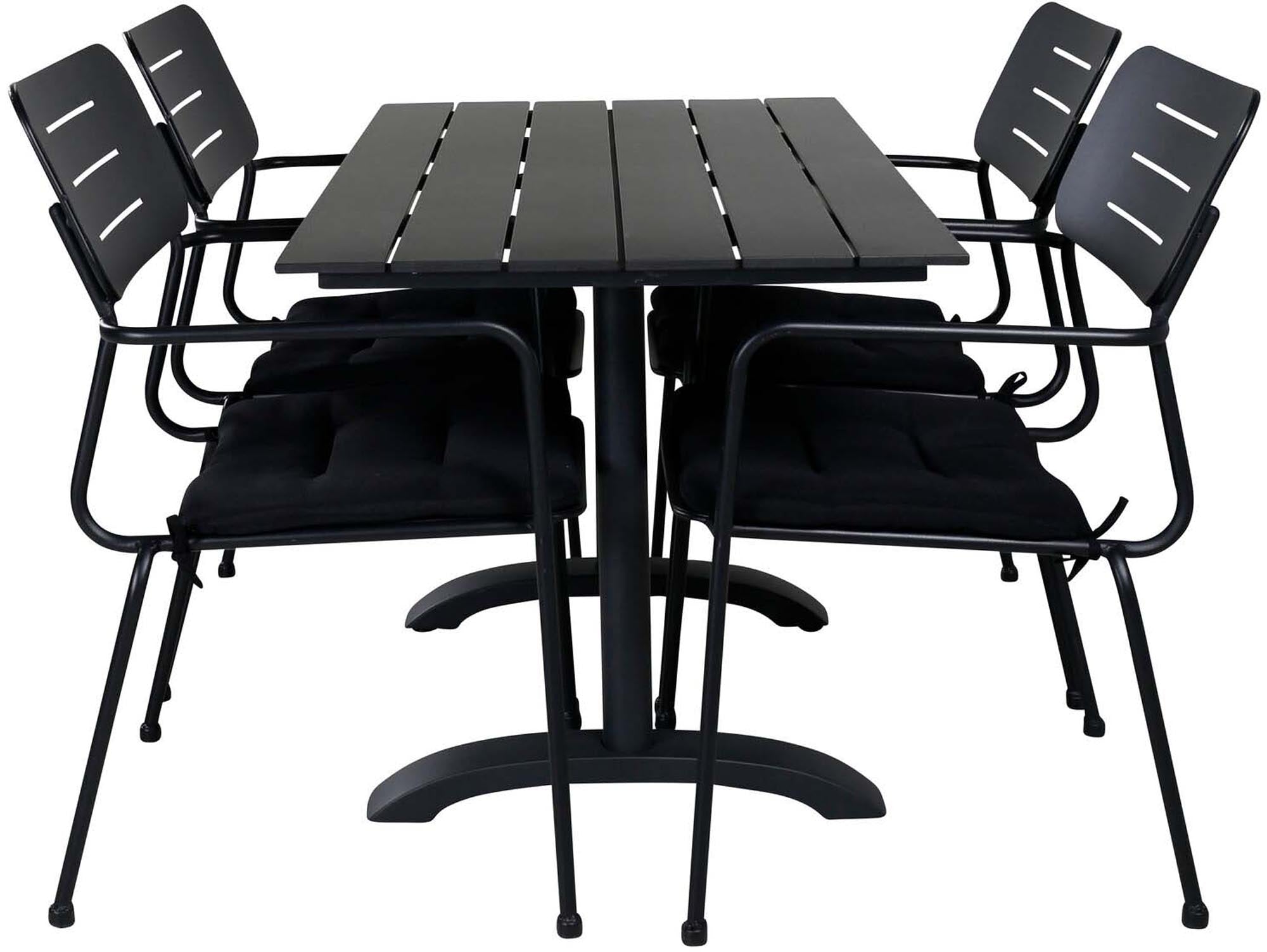 Entdecken Sie das Denver Outdoor-Tischset von Venture Home: stilvoll, robust und ideal für Garten und Terrasse. Platz für 4 Personen, wetterfest und pflegeleicht.