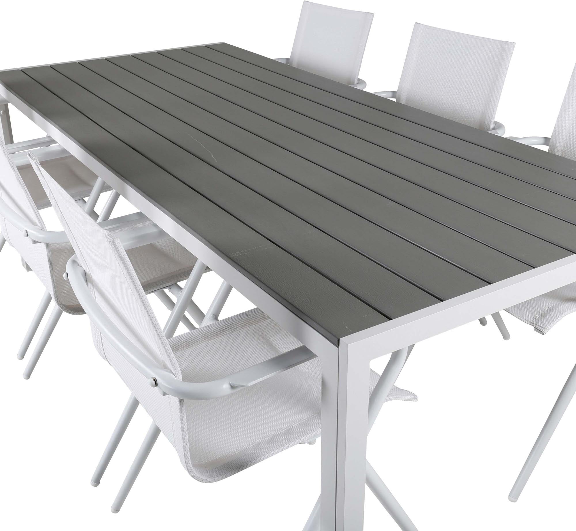 Stilvolles Venture Home Tischset für 6, perfekt für Terrassenfeste.