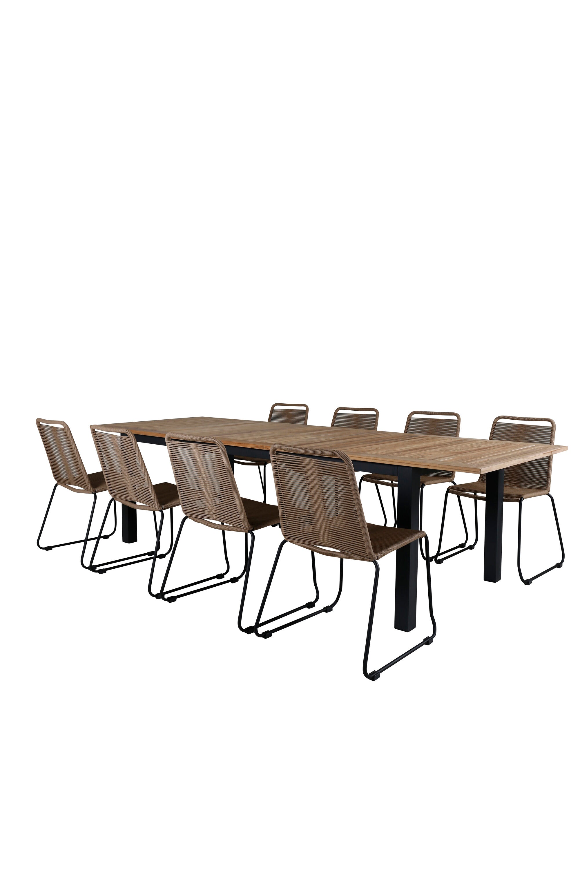 Elegantes Panama Gartentischset Lindos, 8-teilig, ausziehbar, von Venture Home – ideal für stilvolle und funktionale Aussenbereiche.