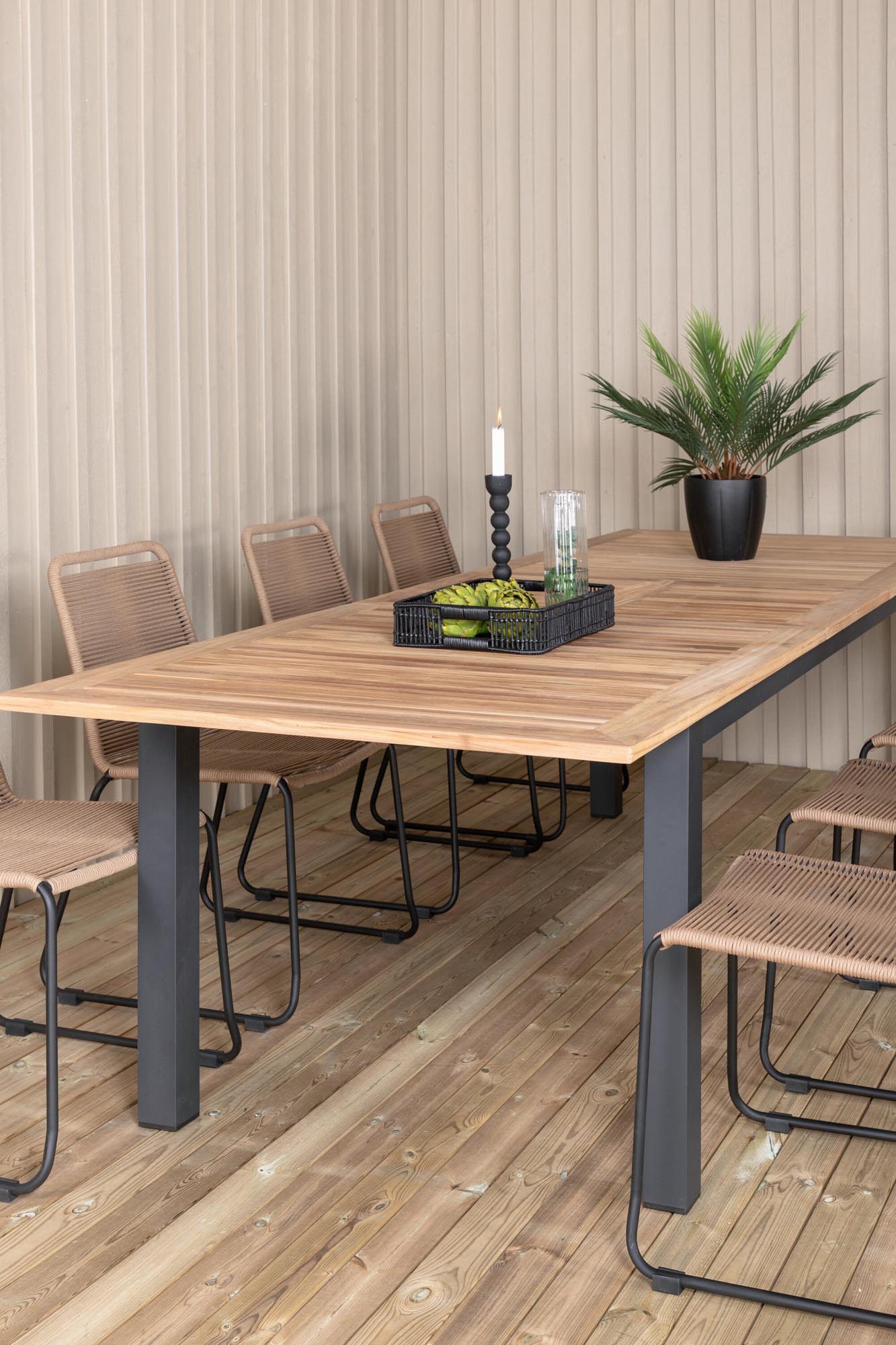 Elegantes Panama Gartentischset Lindos, ausziehbar, 8-teilig von Venture Home – ideal für stilvolle Outdoor-Momente.