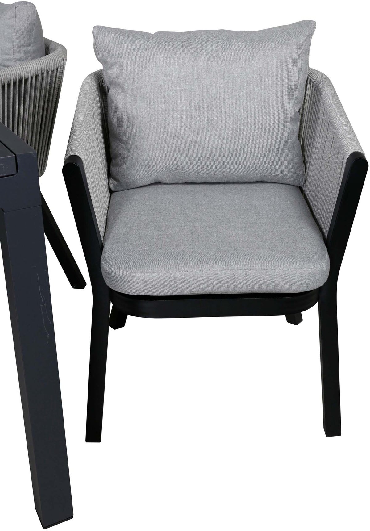 Marbella Outdoor-Tischset ausziehbar + Virya 240cm/4St. in Schwarzgrau präsentiert im Onlineshop von KAQTU Design AG. Gartentischset ist von Venture Home