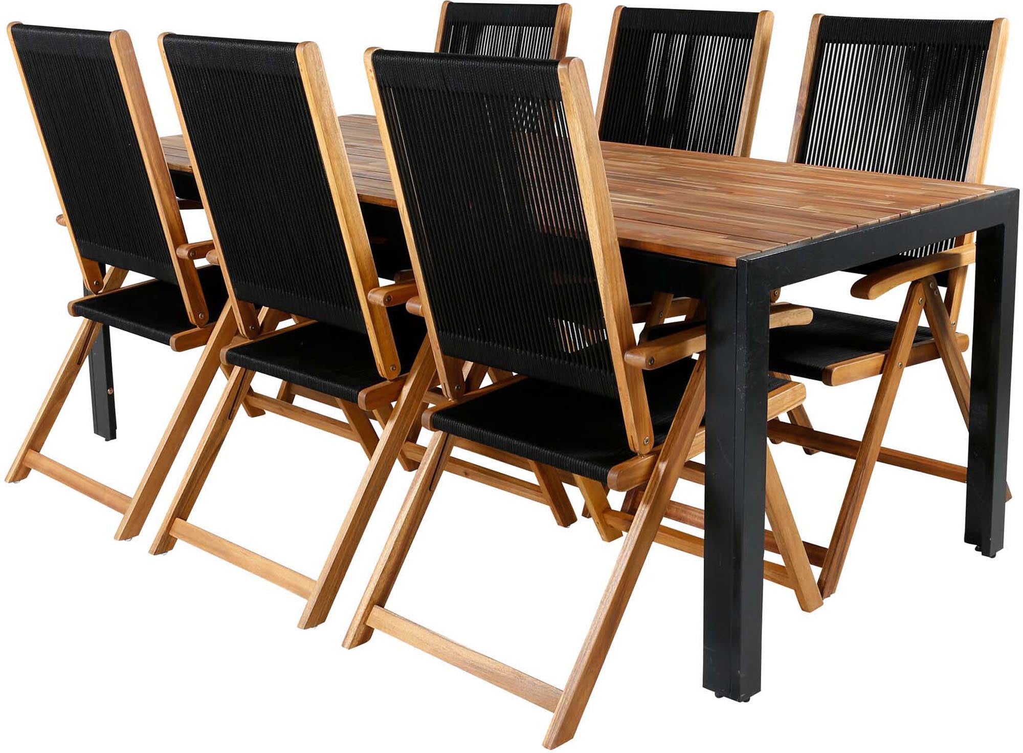 Robustes Venture Home Bois Set, 205cm, 6 Stühle, für Gartenfeste.