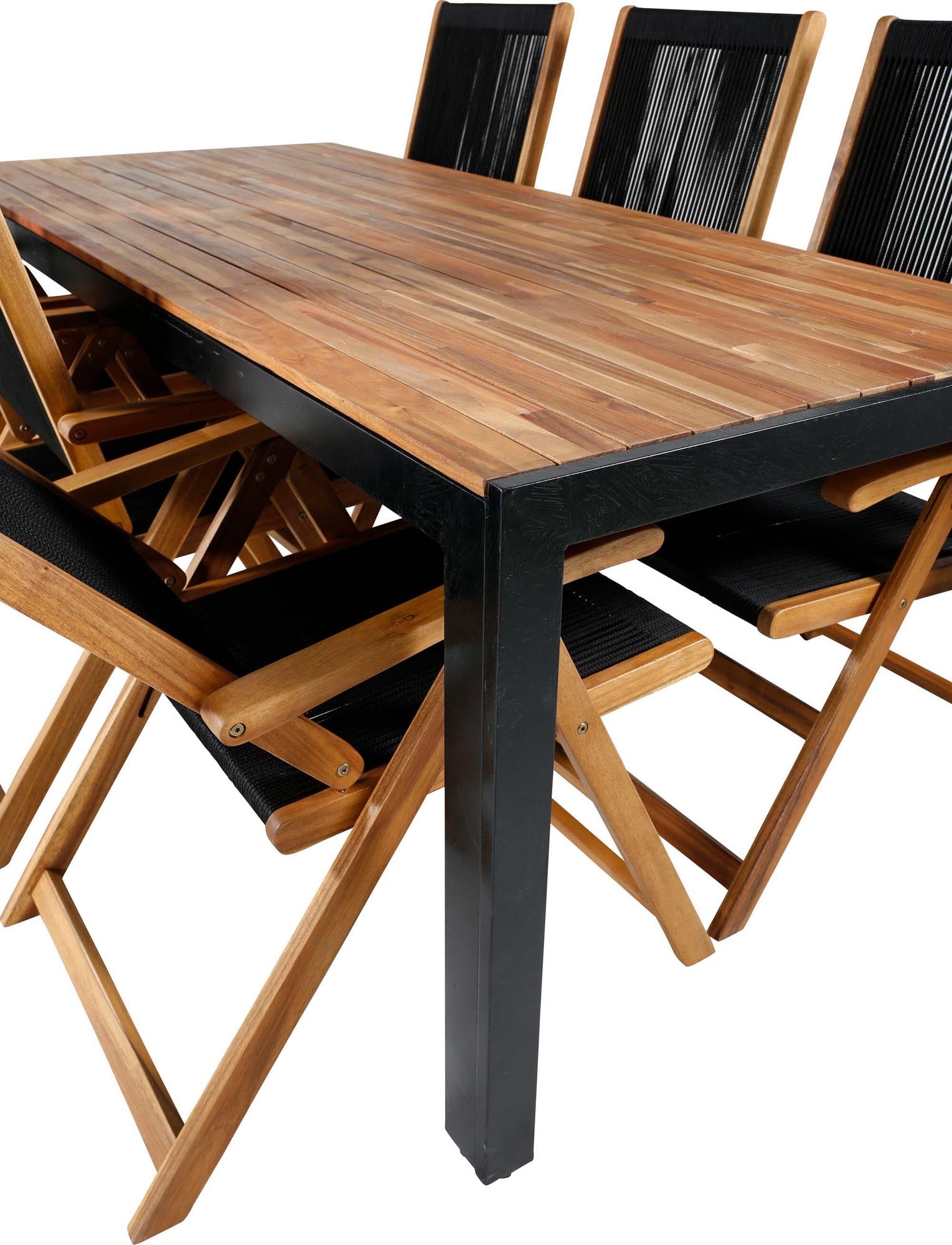 Elegantes Venture Home Bois Set, 205cm, 6 Stühle, für Terrassen.