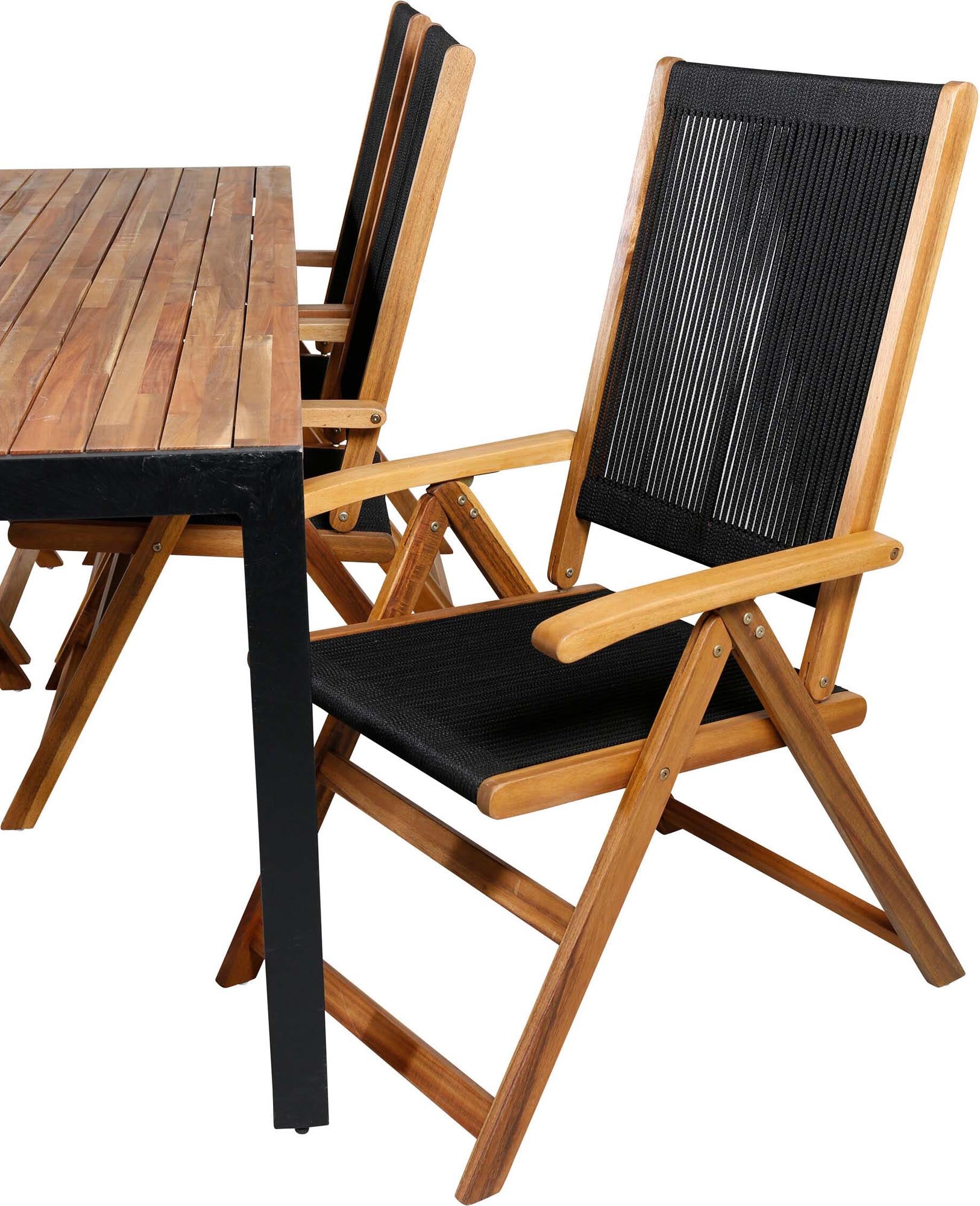 Stilvolles Bois Outdoor-Tischset von Venture Home, 205cm, für 6 Personen. Ideal für gesellige Abende im Freien und unvergessliche Momente.