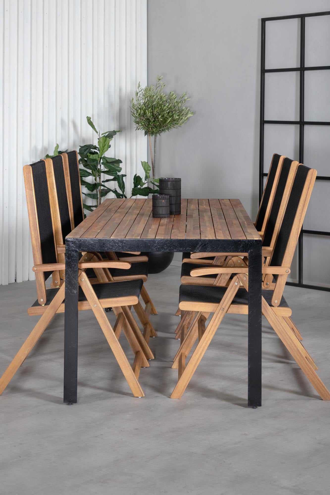 Elegantes Bois Tischset für 6 von Venture Home, ideal für draussen.