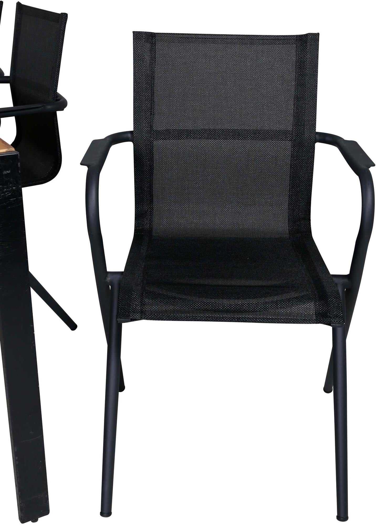 Bois Outdoor-Tischset + Alina 205cm/6St. in Schwarz präsentiert im Onlineshop von KAQTU Design AG. Gartentischset ist von Venture Home