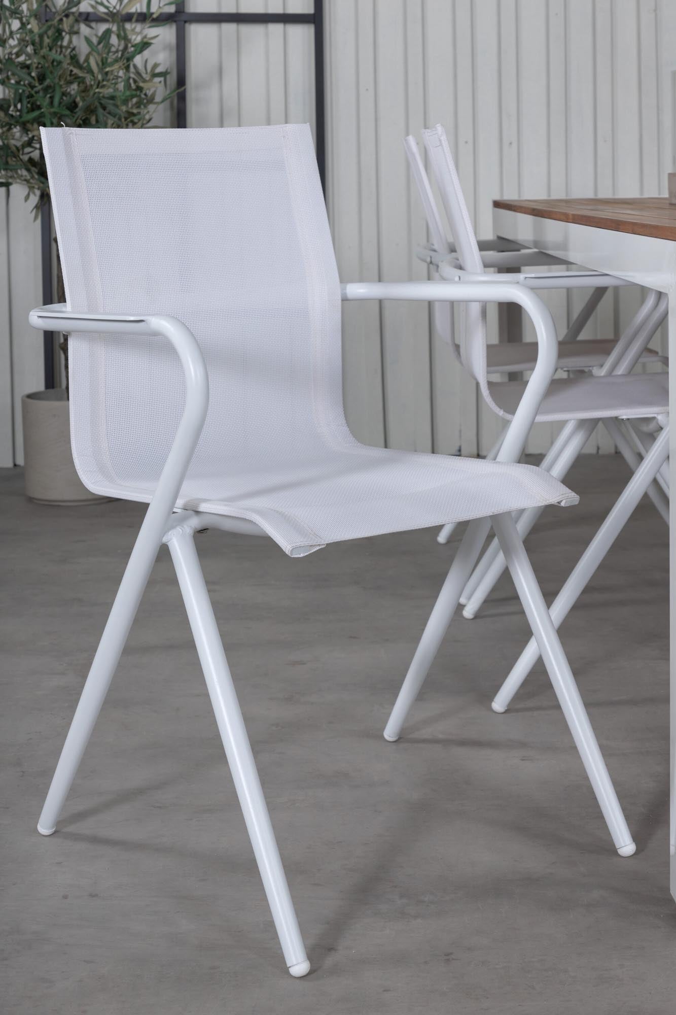 Bois Outdoor-Tischset + Alina 200cm/6St. in Grau weiss präsentiert im Onlineshop von KAQTU Design AG. Gartentischset ist von Venture Home