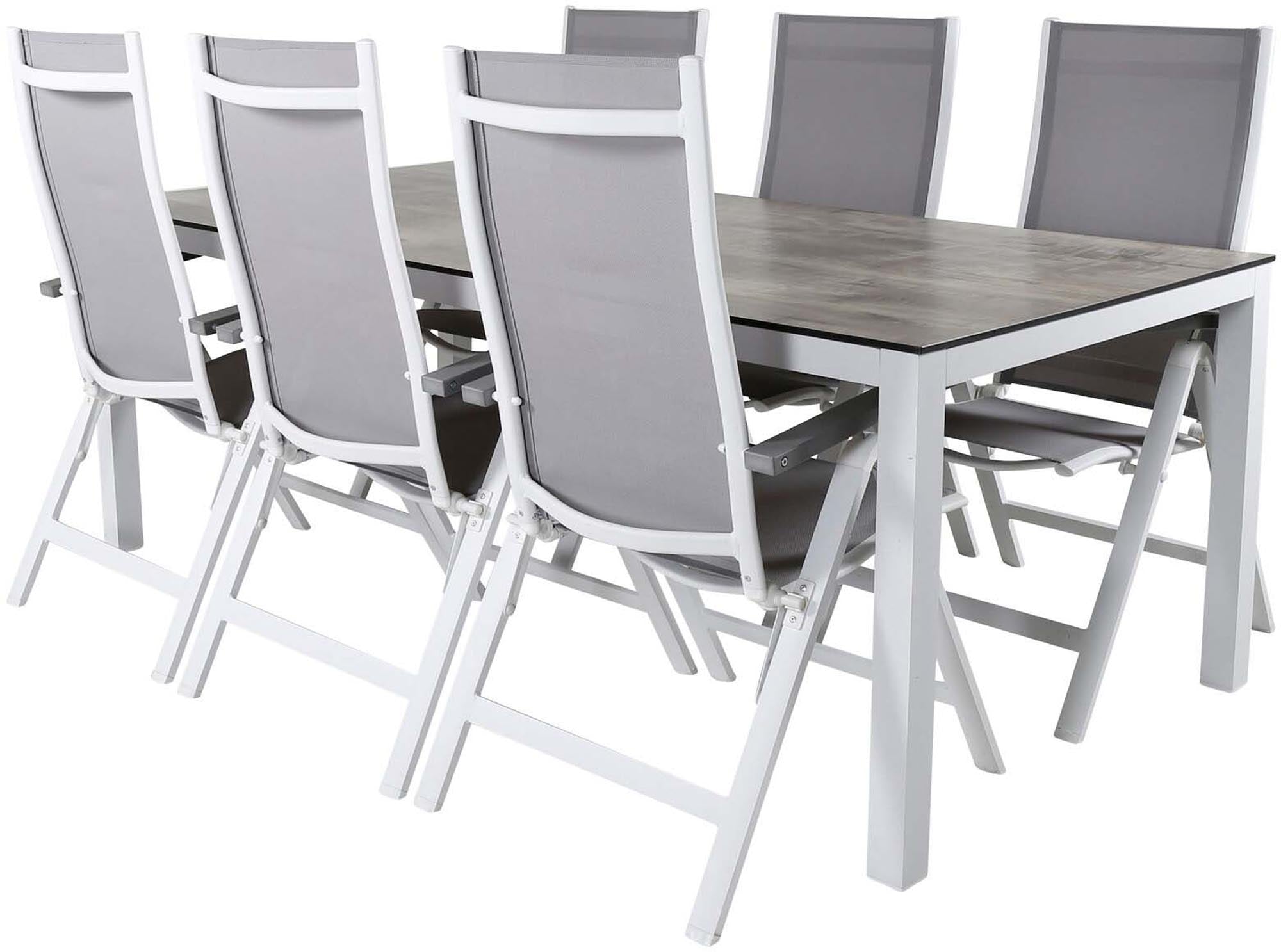 Stylisches Llama Outdoor-Tischset mit Albany Stühlen: Perfekt für gesellige Abende im Freien und unvergessliche Momente auf der Terrasse.