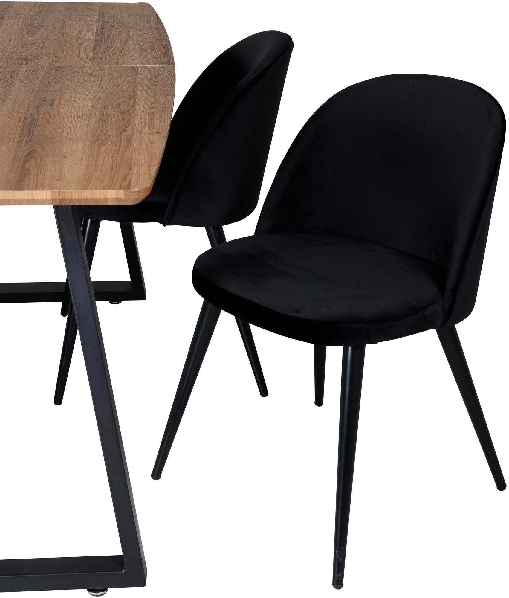 Vielseitiges Inca Esszimmerset: Ausziehbar auf 8 Personen, luxuriöse Velvet-Stühle, pflegeleicht und ideal für festliche Anlässe.