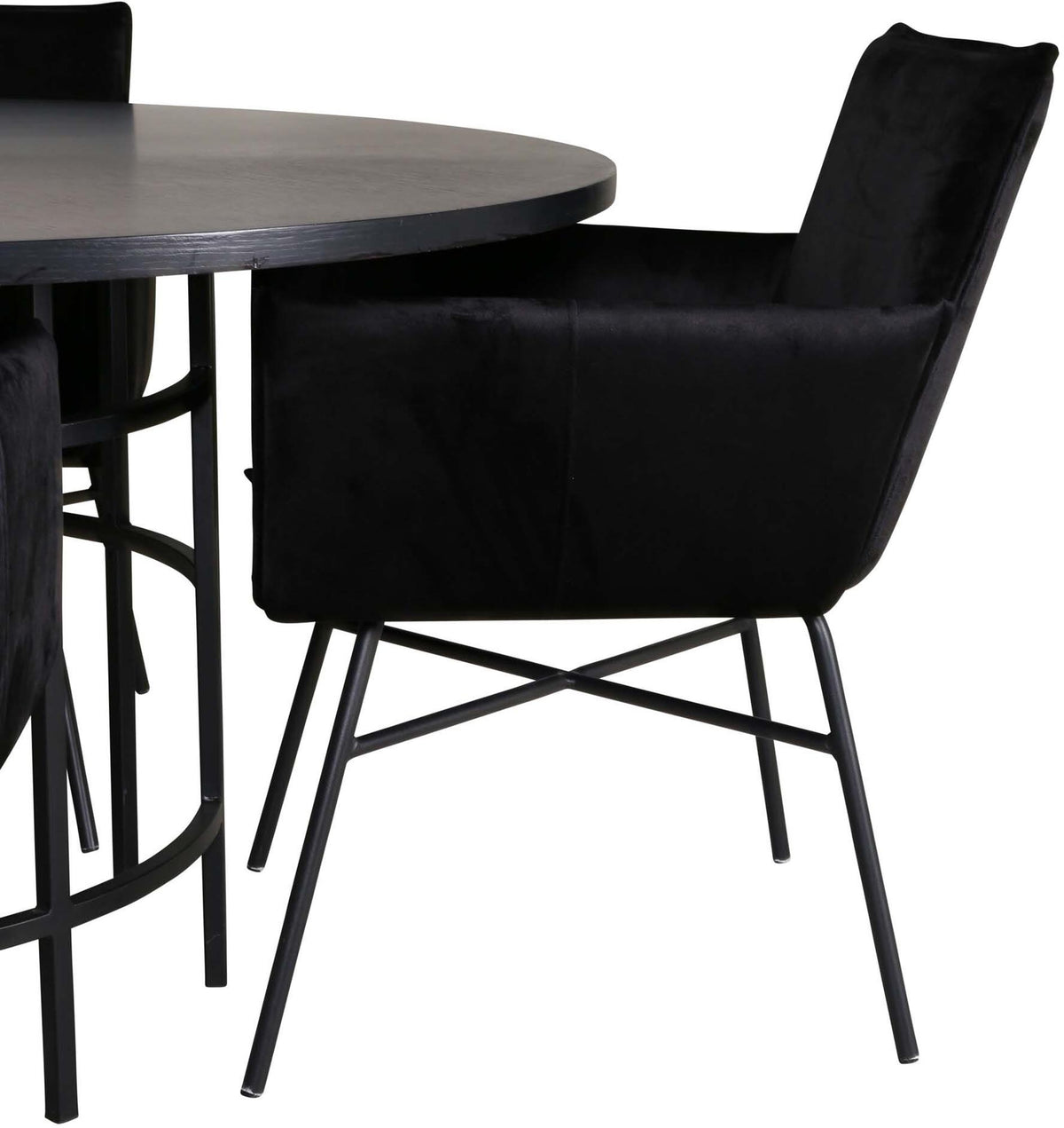Esszimmerset Copenhagen + Petra ⌀140cm/4St. in Schwarz präsentiert im Onlineshop von KAQTU Design AG. Esszimmerset ist von Venture Home