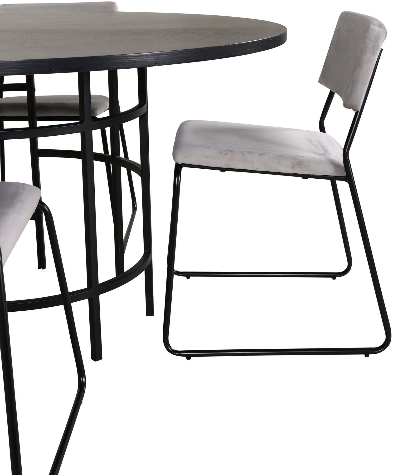 Elegantes Esszimmerset mit 140 cm Tisch und stilvollen Stühlen. Ideal für gesellige Runden und modernes Wohnen.