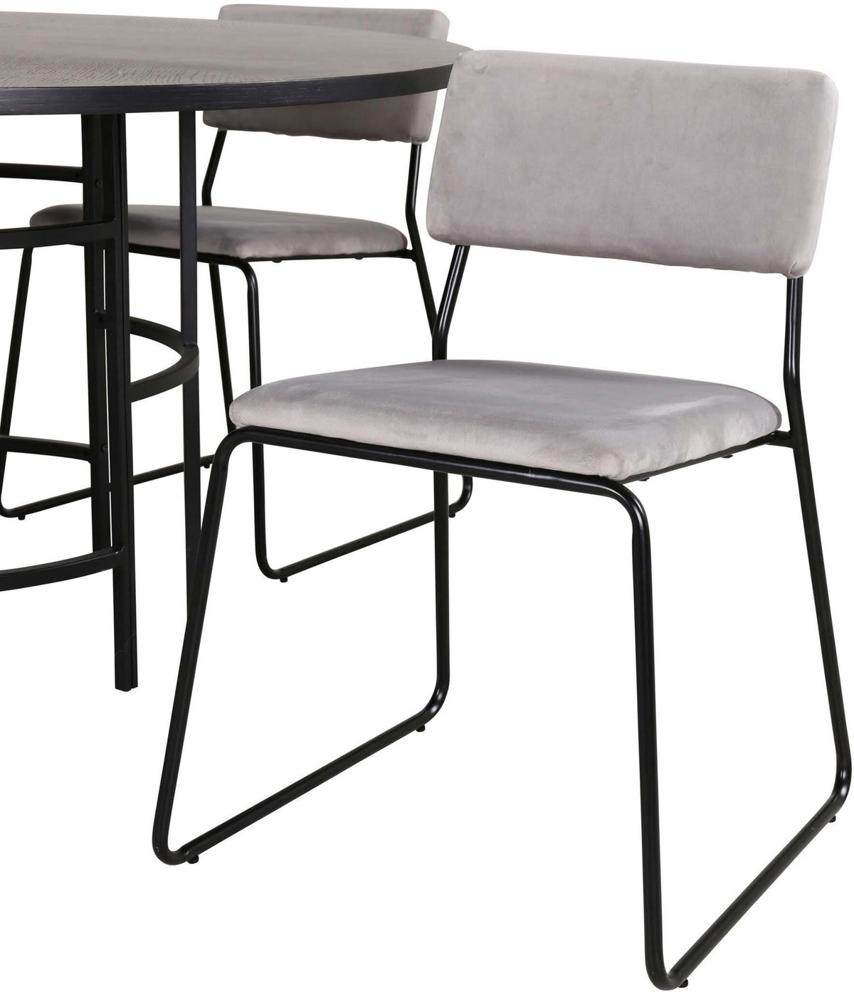 Esszimmerset Copenhagen + Kenth ⌀140cm/4St. in Schwarz / Hellgrau präsentiert im Onlineshop von KAQTU Design AG. Esszimmerset ist von Venture Home