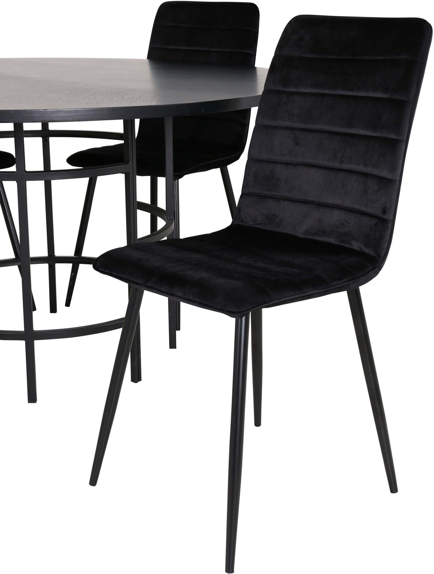 Esszimmerset Copenhagen + Windu ⌀140cm/4St. in Schwarz präsentiert im Onlineshop von KAQTU Design AG. Esszimmerset ist von Venture Home